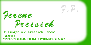 ferenc preisich business card